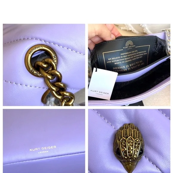 KURT GEIGER SoHo Shoulder Bag  LILAC PURPLE large new with tag - Picture 16 of 17